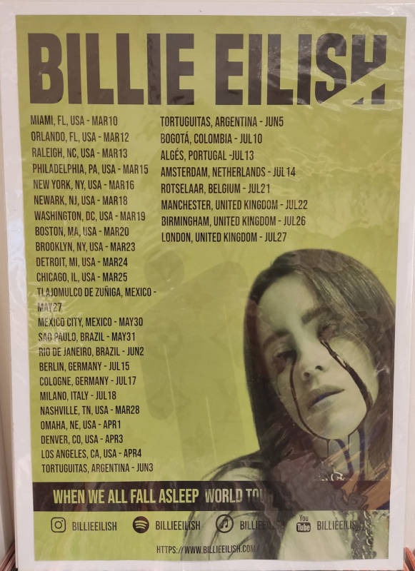 פוסטר: Billie Eilish - When We All Fall Asleep Tour