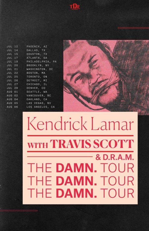 פוסטר: Kendrick Lamar - DAMN. US Tour Poster