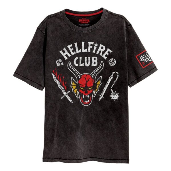 חולצה - Stranger Things: Hellfire Club Crest (Acid Wash)