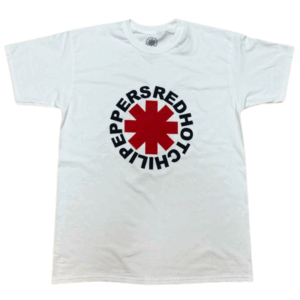 Red Hot Chili Peppers - Red Asterisk Logo White T-Shirt