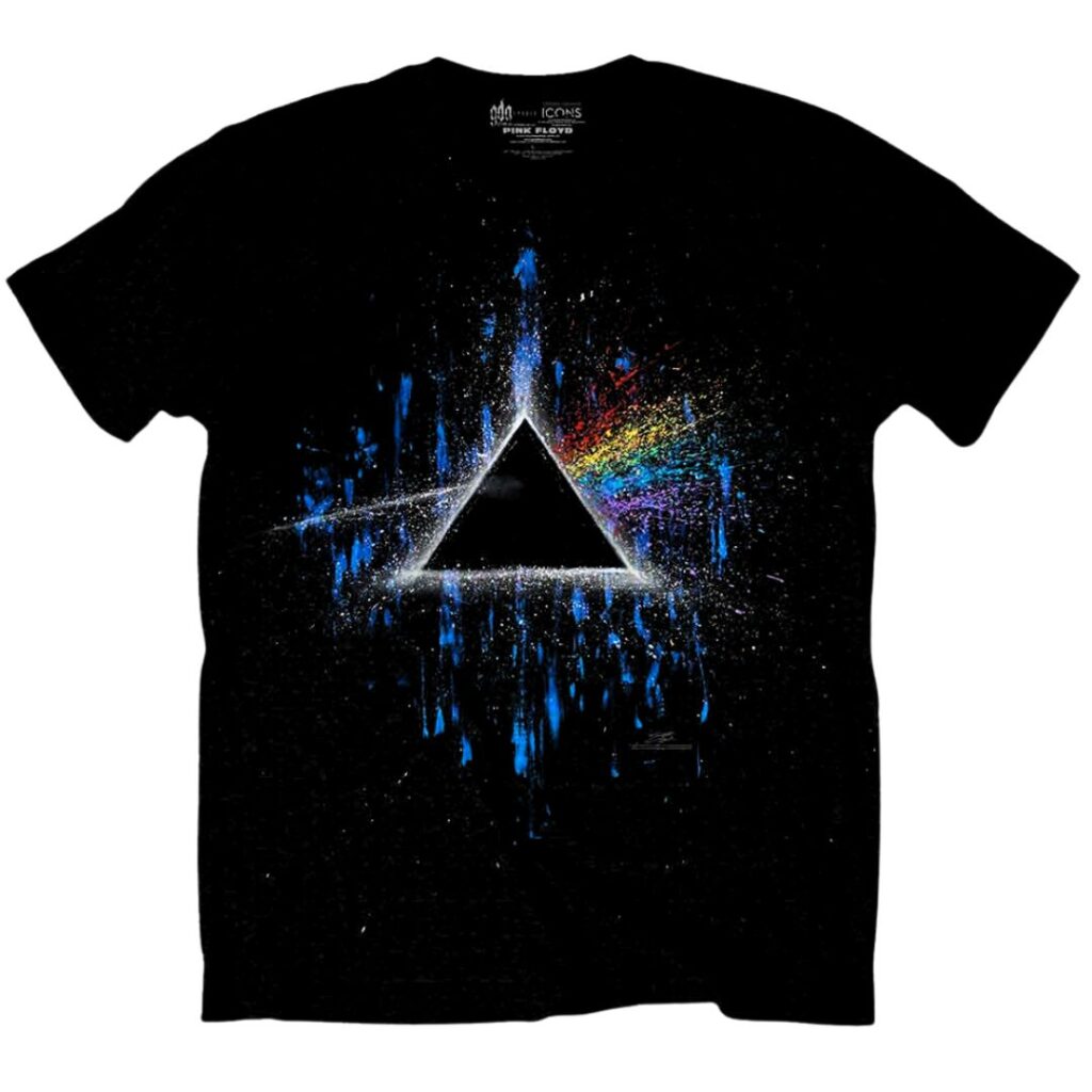 Pink Floyd - Dark Side of the Moon Blue Splatter T-Shirt Pink Floyd - Dark Side of the Moon Blue Splatter T-Shirt