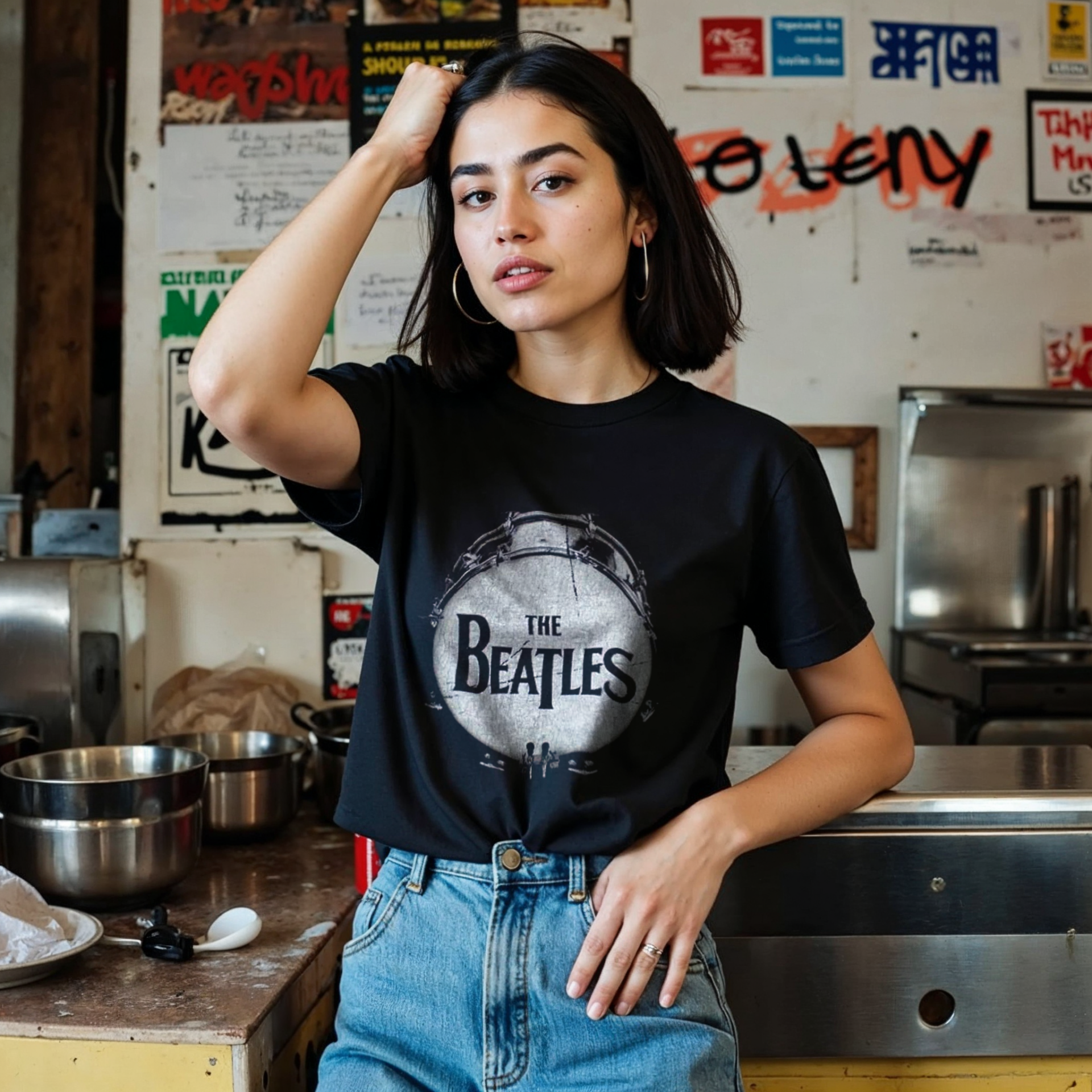 The Beatles - Original Drum Skin T-Shirt The Beatles - Original Drum Skin T-Shirt