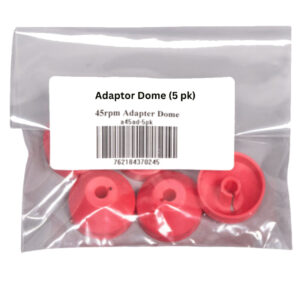 Bags Unlimited A45AD5Pk – כיפות מתאם לתקליטי 7 אינץ' במהירות 45 סל"ד, מארז 5 יחידות (אדום)