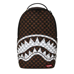 Sprayground - Brown And Cream Drip Check Shark Backack