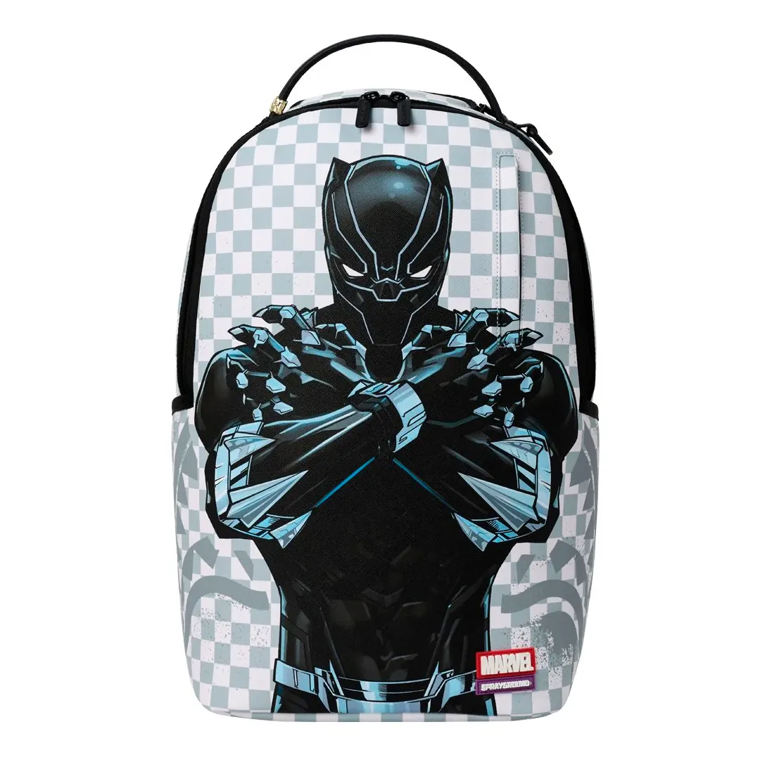 Sprayground - Marvel Black Panther Wakanda Forever On Whited Check Backpack Sprayground - Marvel Black Panther Wakanda Forever On Whited Check Backpack