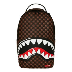 Sprayground - Shark In Paris WTF Bubble Brown Check Backpack
