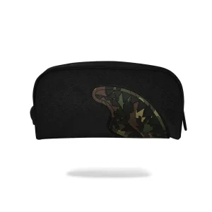 Shark Central Black Nylon Camo Embossed Shark Pouch