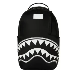Sprayground - Shark Central White Stencil Shark Black Nylon Backpack