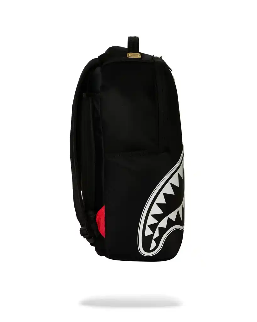 Sprayground - Shark Central White Stencil Shark Black Nylon Backpack Sprayground - Shark Central White Stencil Shark Black Nylon Backpack – תמונה 7