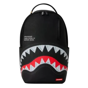 Sprayground - Shark Central Black Embroidered Shark Backpack