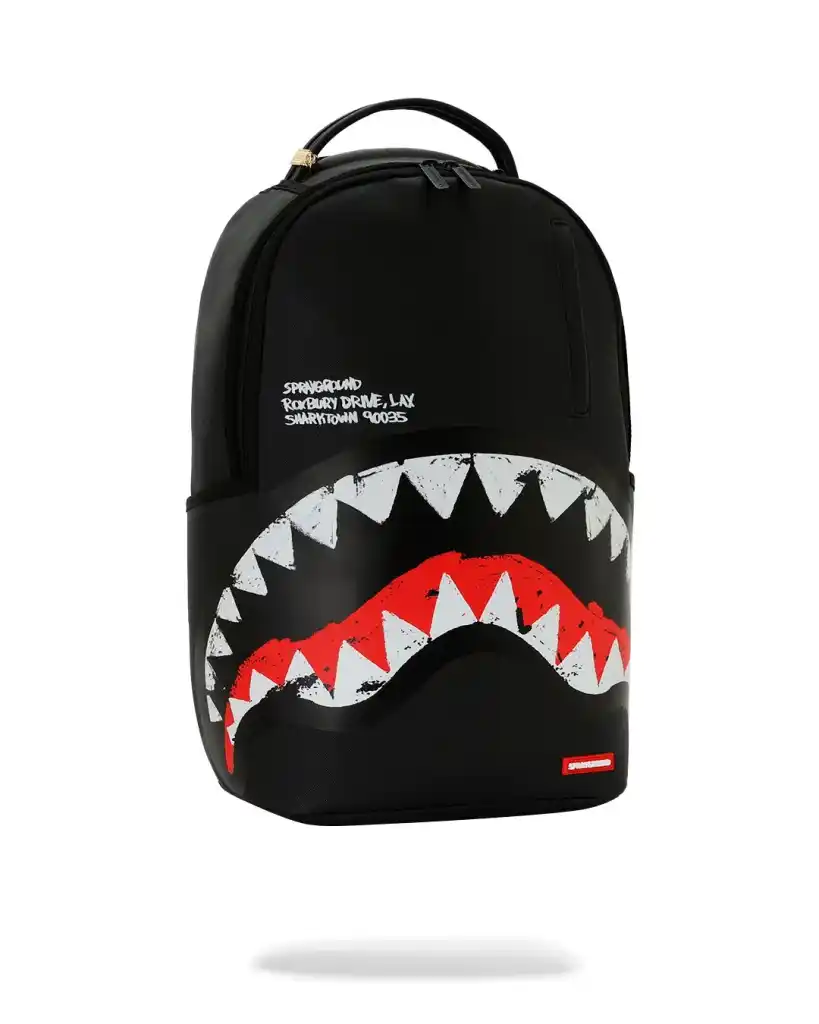 Sprayground - Shark Central Black Embroidered Shark Backpack Sprayground - Shark Central Black Embroidered Shark Backpack – תמונה 3