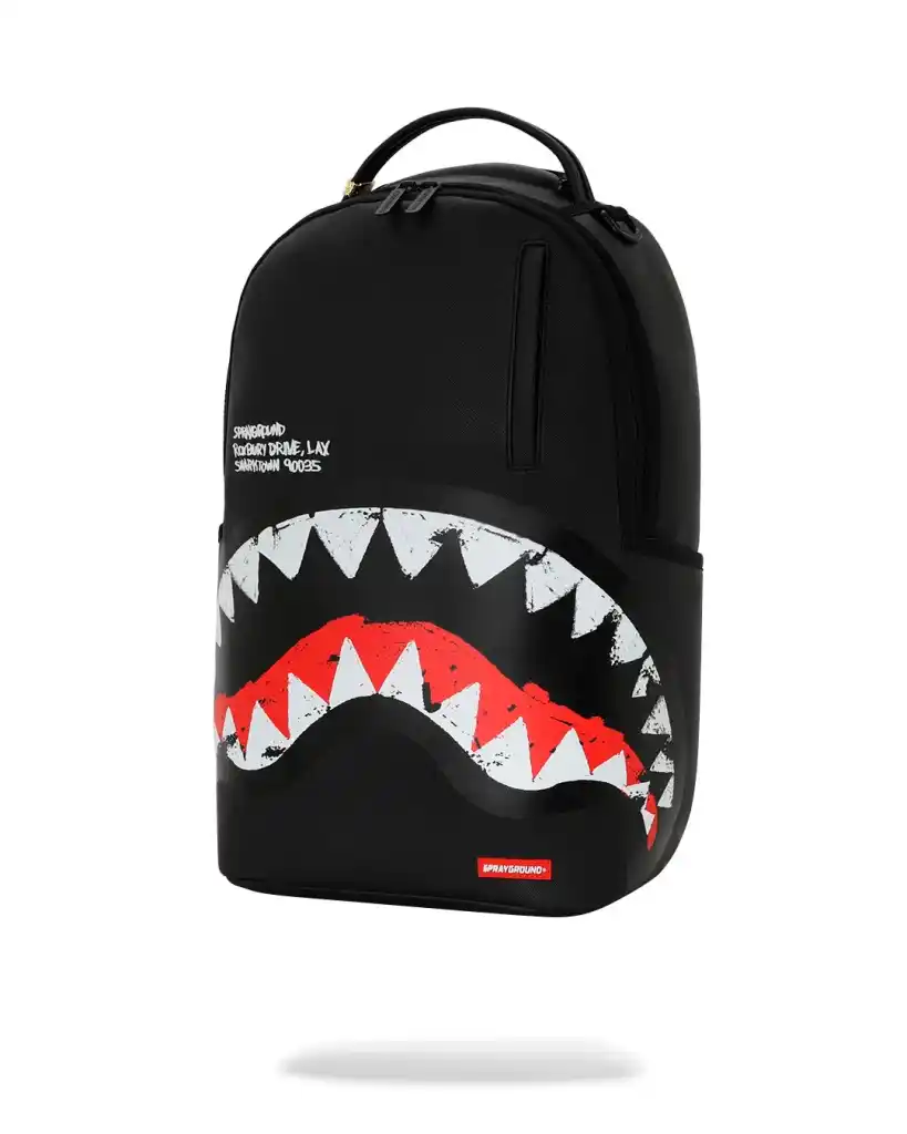 Sprayground - Shark Central Black Embroidered Shark Backpack Sprayground - Shark Central Black Embroidered Shark Backpack – תמונה 2