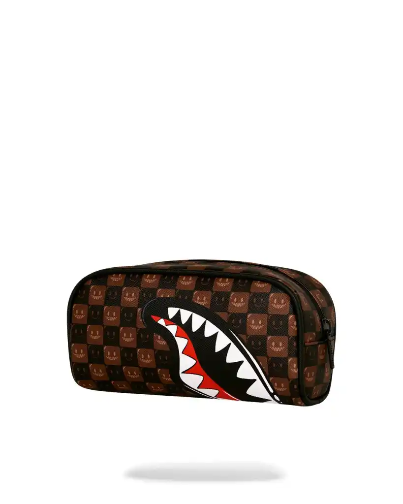 Sprayground - Sharks In Paris WTF Bubble Brown Check Pouch Sprayground - Sharks In Paris WTF Bubble Brown Check Pouch – תמונה 4