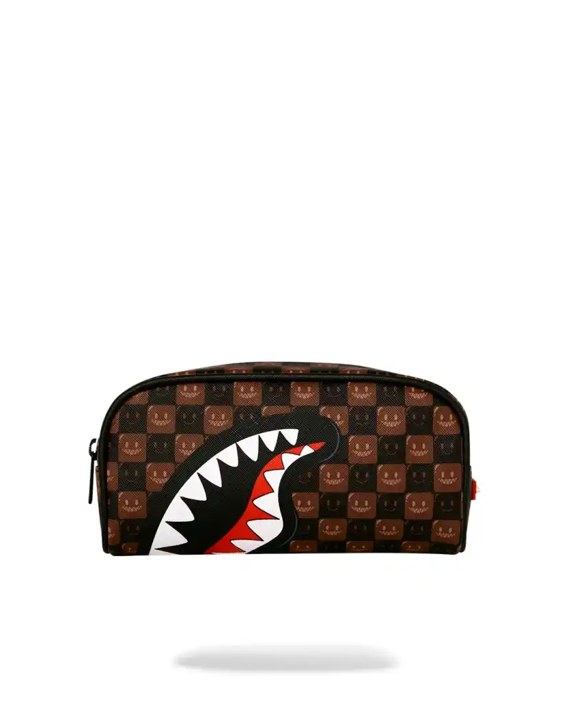 Sprayground - Sharks In Paris WTF Bubble Brown Check Pouch Sprayground - Sharks In Paris WTF Bubble Brown Check Pouch – תמונה 3